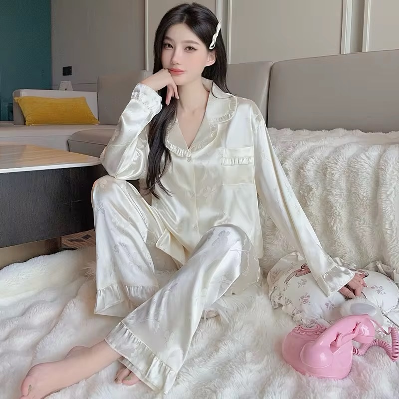pyjama satinée blanc cassé ???? – Image 3